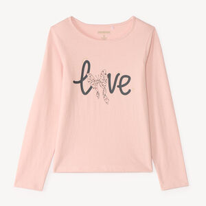 Langarm T-shirt met glanzende print voor meisjes 