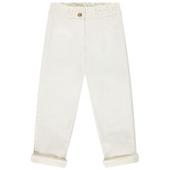 Jeans in gebroken wit met elastische tailleband voor babymeisjes , Orchestra