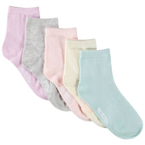 Lot de 5 chaussettes courtes maille pointelle fille 