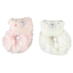 Lot de 2 chouchous tête de nounours pour fille 
