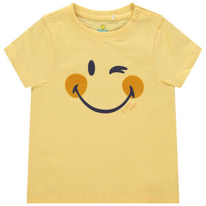 T-shirt manches courtes en coton bio print Smiley Baby  