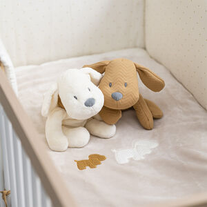 Peluche chien Charlie en jacquard - Caramel 