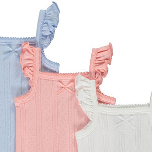 Set van 3 mouwloze bodies in pointelle gaas voor meisjesbaby 