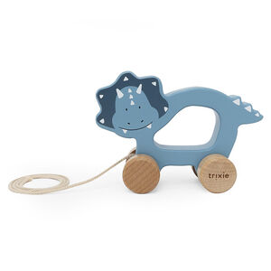 Jouet à tirer en bois 15CM Mr. Triceratops 