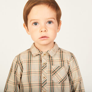 Twee-delige set met een geblokt shirt voor babyjongen 