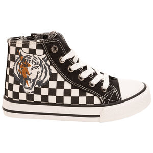 Baskets montantes en toile damier avec zip pour garçon 