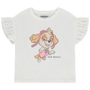 T-shirt met korte fladdermouwen en Skye Pat Patrouille print voor meisjes 