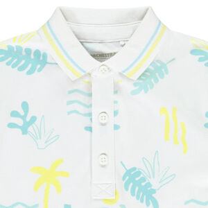 Poloshirt met korte mouwen in fantasieprint voor jongen 