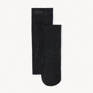 Collant épais chiné mélangé de fil argenté  