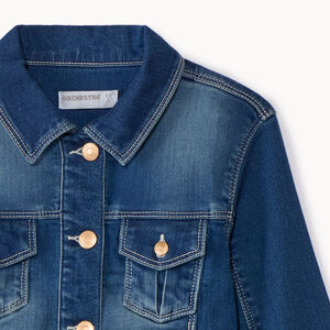 Veste effet jean à poches pour fille 