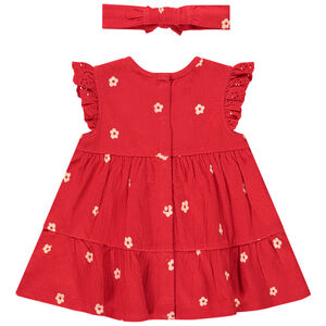 Jurk met crinkle-effect en bloemenprint meisjes 