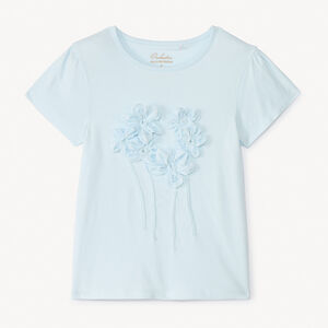 T-shirt met korte mouwen met 3D bloemen voor meisjes 