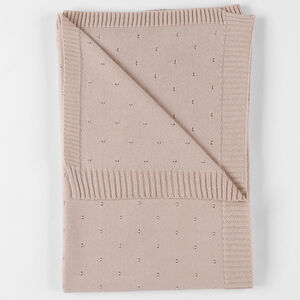 Couverture tricot bio 75x100 Powder Pink MM24 