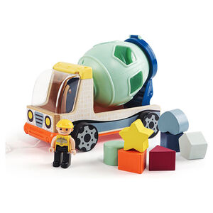 Camion mélangeur avec trieur de formes 