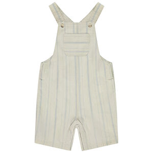 Salopette courte en toile rayée pour bébé garçon 