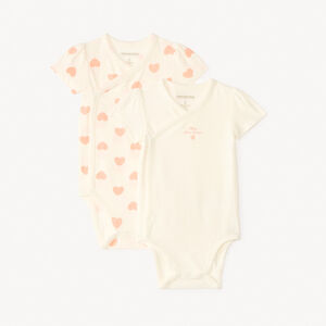 Set van 2 korte mouwen rompertjes met hartjesmotief voor babymeisjes 