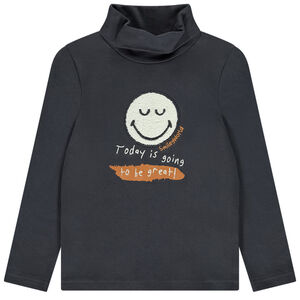 Ondertrui met col en patch SmileyWorld voor jongen 