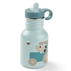 Drinkfles met rietje Tiny Farm Blauw 350ML 