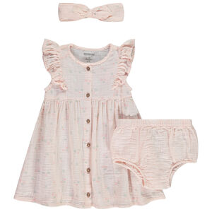 Ensemble 3 pièces en double gaze imprimé floral pour bébé fille 