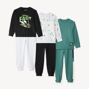 Set van 3 joggingoutfits voor jongens: sweatshirt en broek 