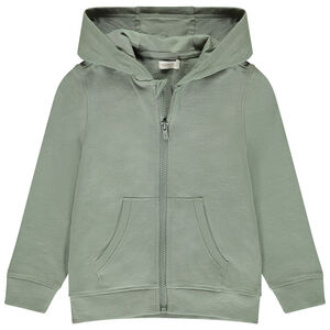 Vest van effen fleece met kap voor jongens 