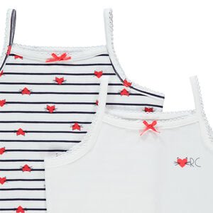 Lot de 2 maillots de corps à fines bretelles unis / imprimés 
