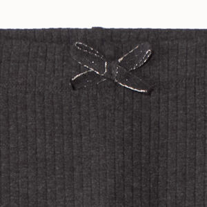 Legging côtelé uni à nœud fille 