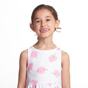 Robe sans manches imprimé fraises pour fille 