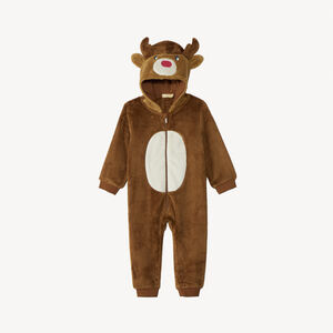 Surpyjama ludique renne de Noël en sherpa pour bébé garçon 