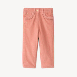 Slim velours broek voor meisjes met fantasiedruk 