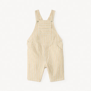 Korte gestreepte overall van canvas voor babyjongen 