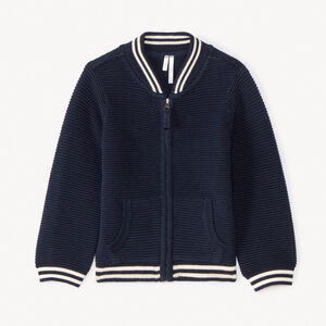 Gilet teddy en tricot fantaisie uni pour bébé garçon 