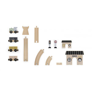 Set d'extension pour train en bois Station ferroviaire 20 pièces 