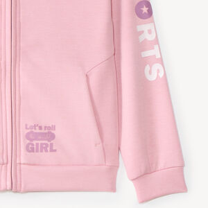 Meisjes hoodie gilet in scuba stof 