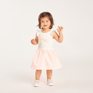 Korte mouwen 2-in-1 gestreepte jurk voor meisjes baby 