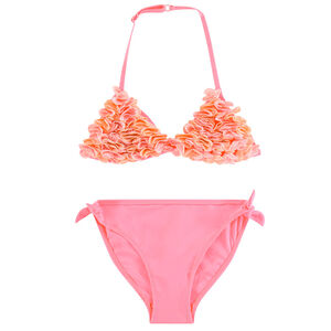 Maillot de bain 2 pièces triangles à frou-frous 