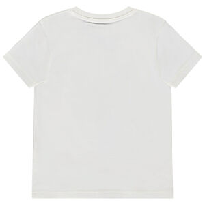 T-shirt manches courtes uni avec print fantaisie garçon 