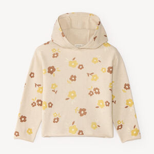Sweatshirt voor meisjes met kap met bloemen en lange mouwen 