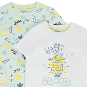 Lot de t-shirts manches courtes en jersey print fantaisie garçon 