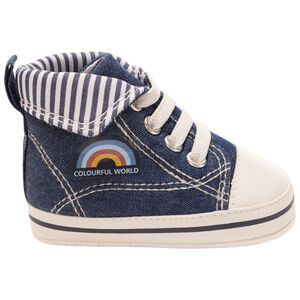 Baskets montantes souples effet jean pour bébé garçon 