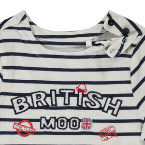 Lange mouwen gestreept T-shirt met geborduurd patch voor babyjongen 