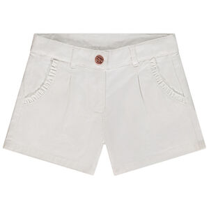 Short en twill avec poches volantées pour fille 