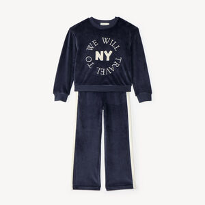 Velours joggingset voor meisje 