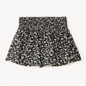 Jupe-short avec taille smockée imprimé fleuri pour fille 