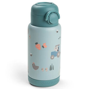 Drinkfles isothermish met rietje 340ml Tiny Farm Blauw 