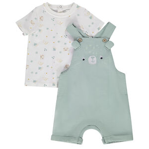 2-delige set met salopette + bedrukt T-shirt voor babyjongens 