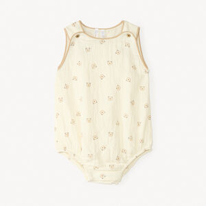 Babykombinez in katoen gaze met berenprint voor jongens 