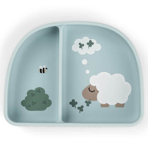 Bol à compartiments avec ventouse Tiny Farm Bleu 
