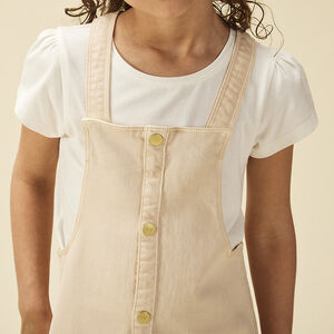 Overgooier jurk in jeans met decoratieve knoppen voor meisjes 