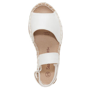 Espadrilles met ledereffect en riempje met klittenbandsluiting 